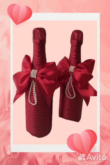 Оформление свадебных бутылок