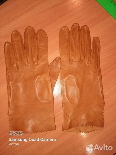 Перчатки женские кожаные