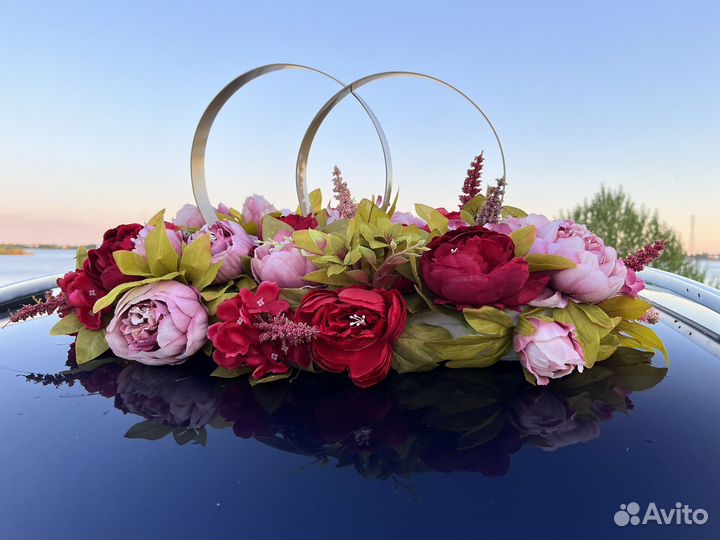 Свадебные украшения на машину кольца