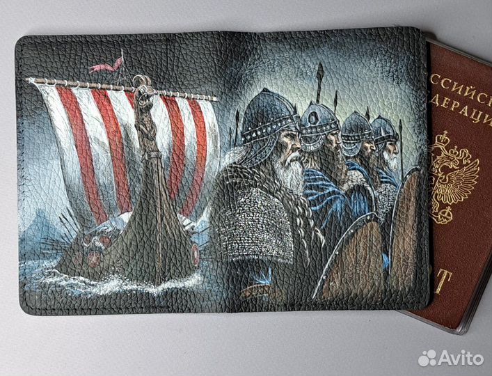 Обложка на паспорт с ручной росписью