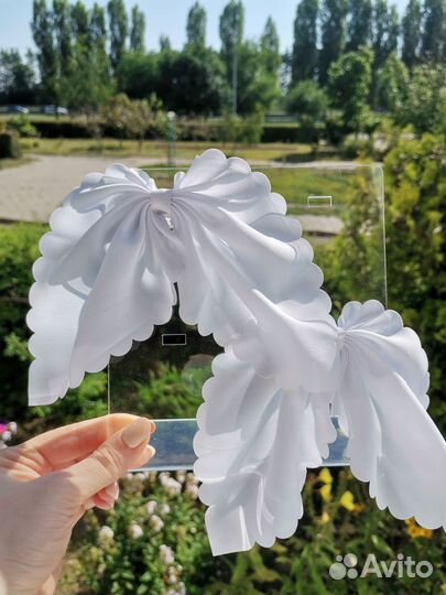 Белые бантики из шифона