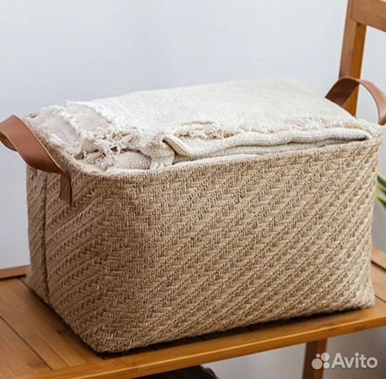 Корзина для хранения белья и вещей из джута