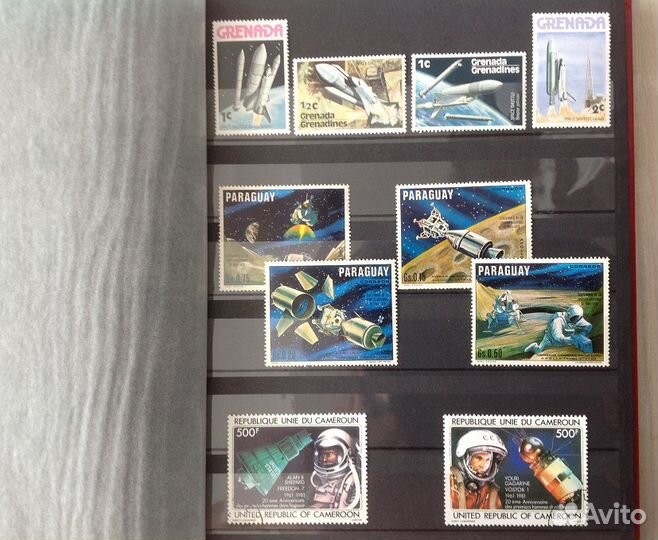 Альбом с коллекцией марок космос