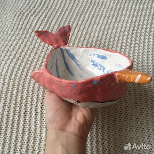 Миска пиала кит единорог ручной работы