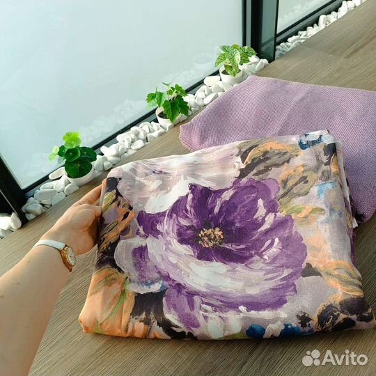 Шторы плотные акварель 4(2+2)м красивые