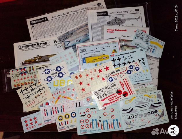 Декали для моделей самолётов 1/72