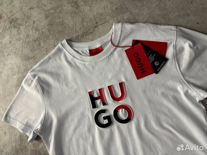 Футболка Hugo Boss белая 3Д мужская