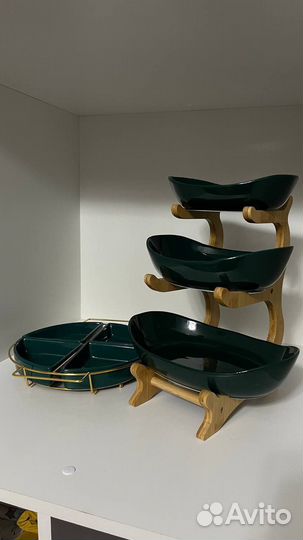 Фруктовница ярусная, керамическая блюда-этажерка