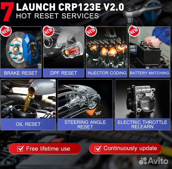 Launch X431 CRP123E V2.0 автосканер мультимарочный