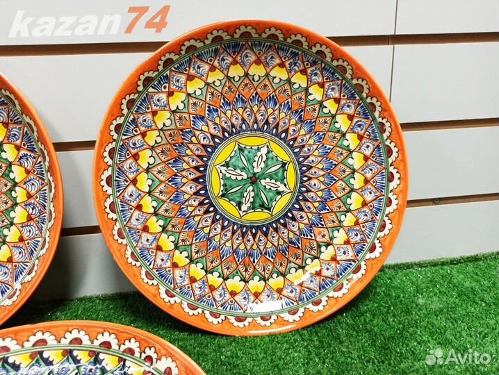 Тарелка ляган Узбекское блюдо 32см орнжевый