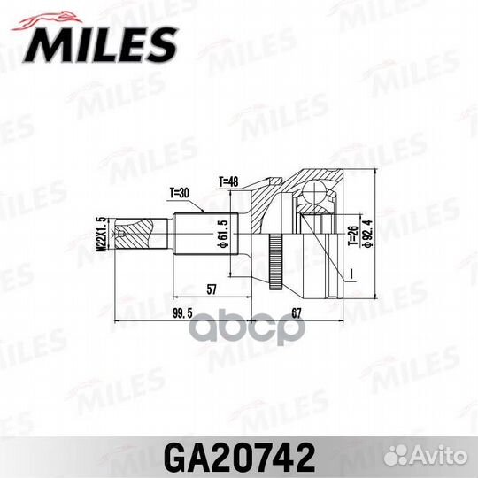 ШРУС наружный toyota camry ACV40/GSV40 2006-201