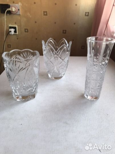 Вазы хрустальные, фужеры, бокалы