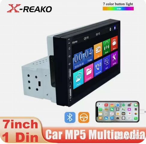 Магнитола 1 din с экраном 7 дюймов