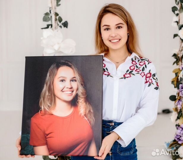 Портрет по фото на холсте дети супер героев