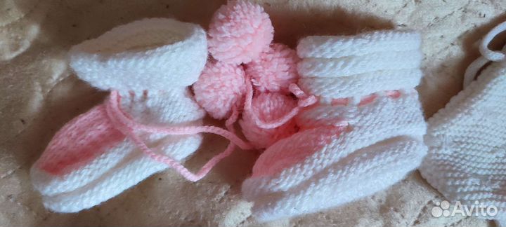 Носки ручной вязки шерстяные и хб