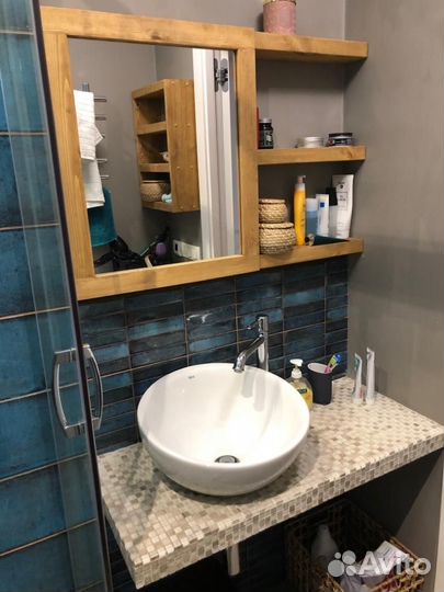 Подвесной шкафчик и зеркало полка мдф\лдсп\массив