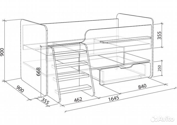 Детская кровать с лестницей