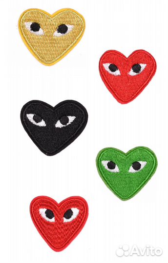 Нашивки на одежду набор сердце с глазами заплатка