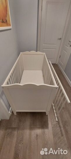 Кровать IKEA hensvik хенсвик + доп стенка 0-3+ лет
