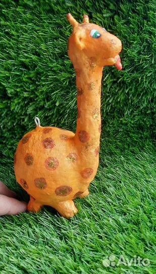 Жираф ватная елочная игрушка