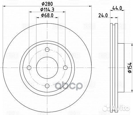 Диск тормозной перед DF140119 Trialli