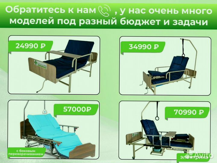 Медицинская кровать для ухода за больными