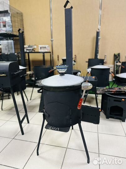 Казан чугунный 10 литров + печь+шумовка +соусница