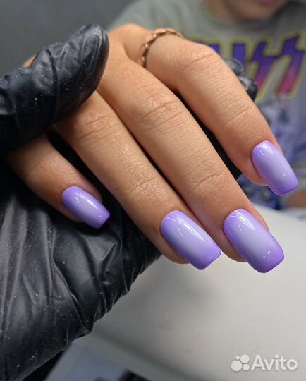 Маникюр с покрытием гель-лаком, наращивание