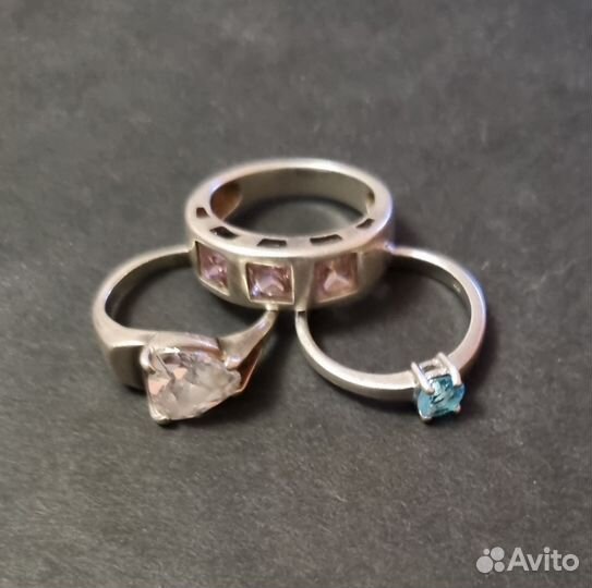 Кольцо серебряное, клипсы Италия