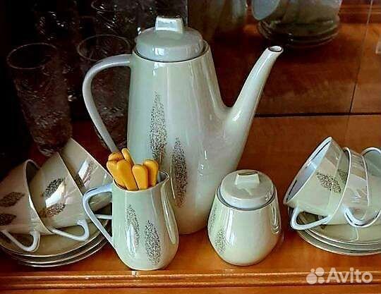 Кофейный сервиз перламутовый с оттенком ГДР