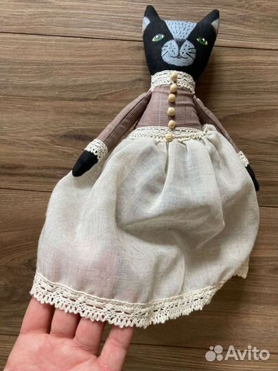 Интерьерная кукла тильда котик