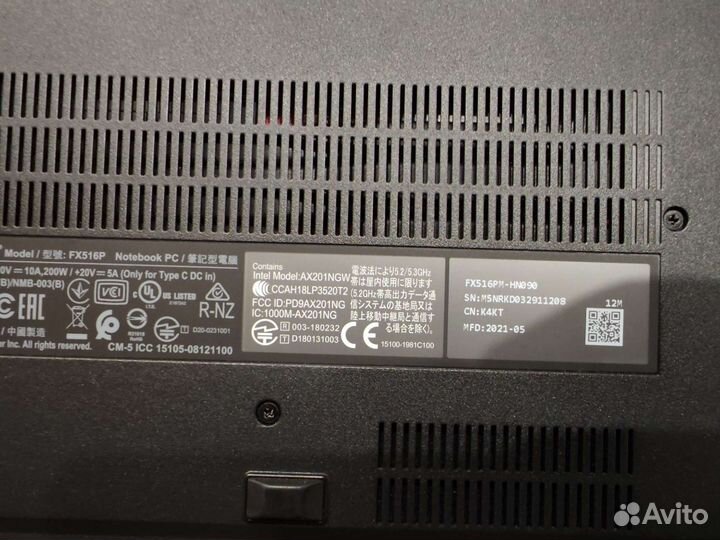 Ноутбук Asus tuf i5 16gb 3060