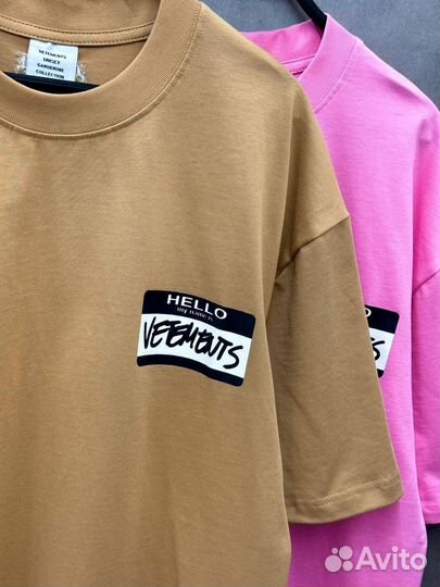 Футболка Vetements Pink оверсайз