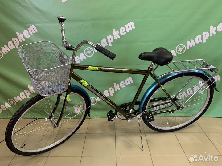 Велосипед дорожный взрослый Stels с корзинкой