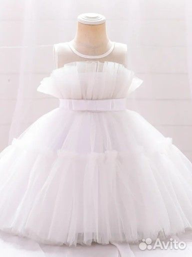 Нарядное белое платье 116 122