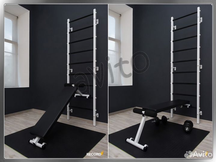 Шведская стенка Атлет Профи А2 для взрослых белый