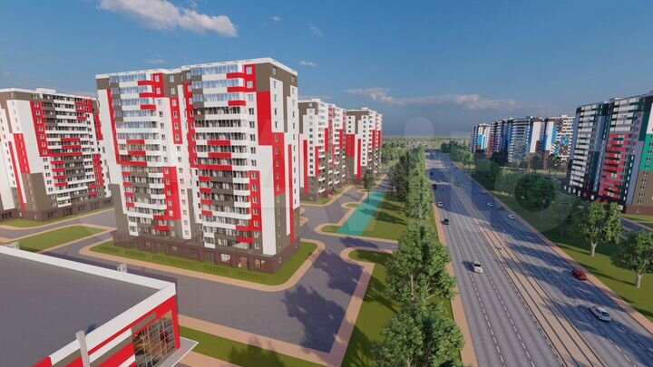 2-к. квартира, 56,1 м², 13/16 эт.