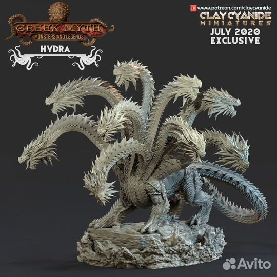 Dnd миниатюра Hydra. Гидра. Большая миниатюра