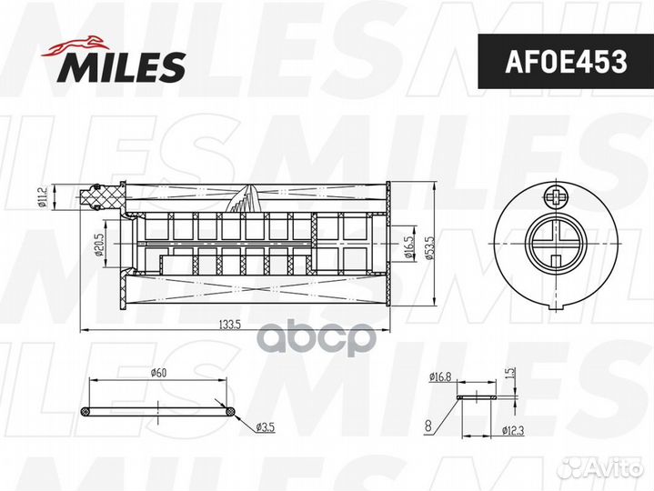 Фильтр масляный BMW X3/X4 2.0D 14- afoe453 Miles