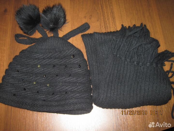 Шапочка с шарфом