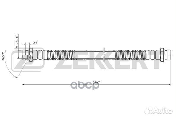 Шланг тормозной задний правый bs-9452 Zekkert