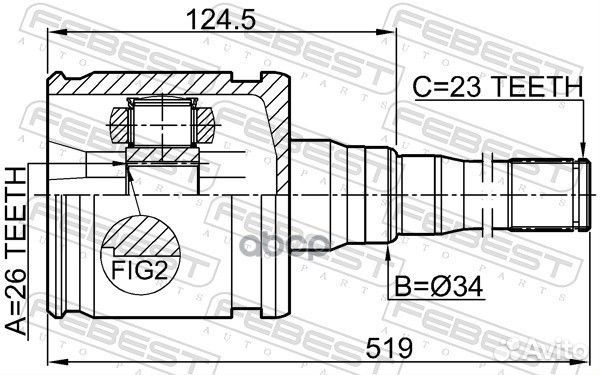 Шрус внутренний перед прав 0111MCX20RH Febest