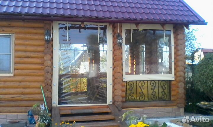 Прозрачные рулонные шторы для беседок и веранд