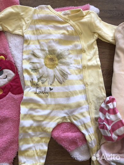 Пакет вещей для малышки Боди для девочки 74
