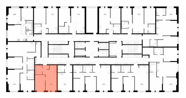 1-к. квартира, 38,2 м², 22/32 эт.