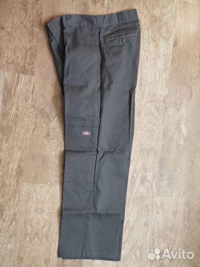 Брюки Dickies Double Knee т/серые широкие 34W 32L