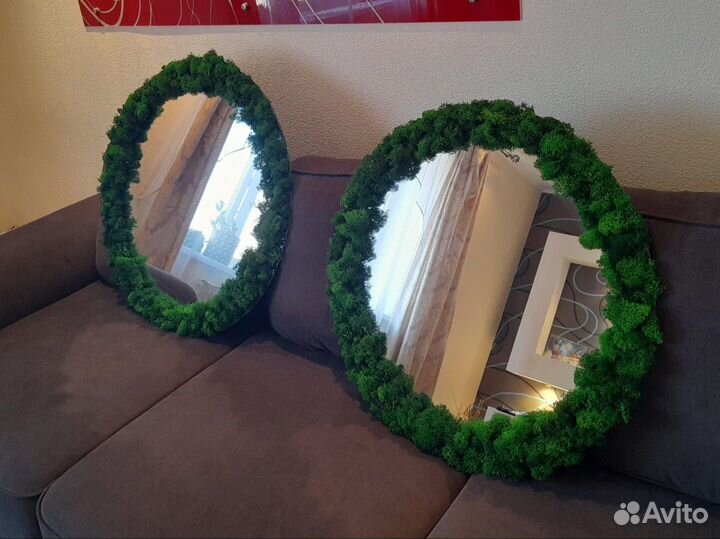 Зеркало со стабилированным мхом