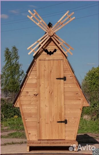 Уличный туалет деревянный PRO885