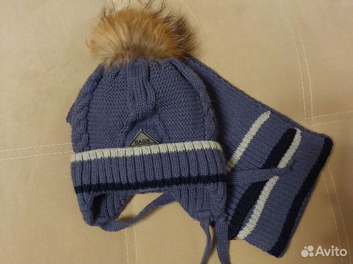 Комплект шапка и шарф для мальчика