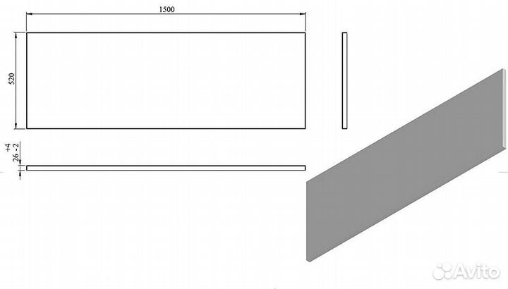 Фронтальная панель для ванны C-bath 1500 cbqpf0104